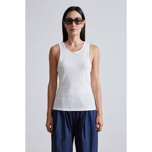 APIECE APART Savina Razor Tank Top in Cream XS